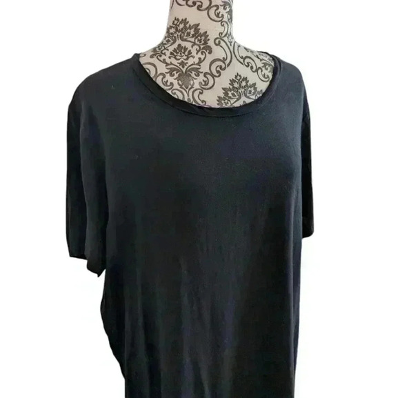 Aritzia  TNA Tunic Black Short Sleeve Dress Top Rayon Baggy Women's size Small - Picture 6 of 12